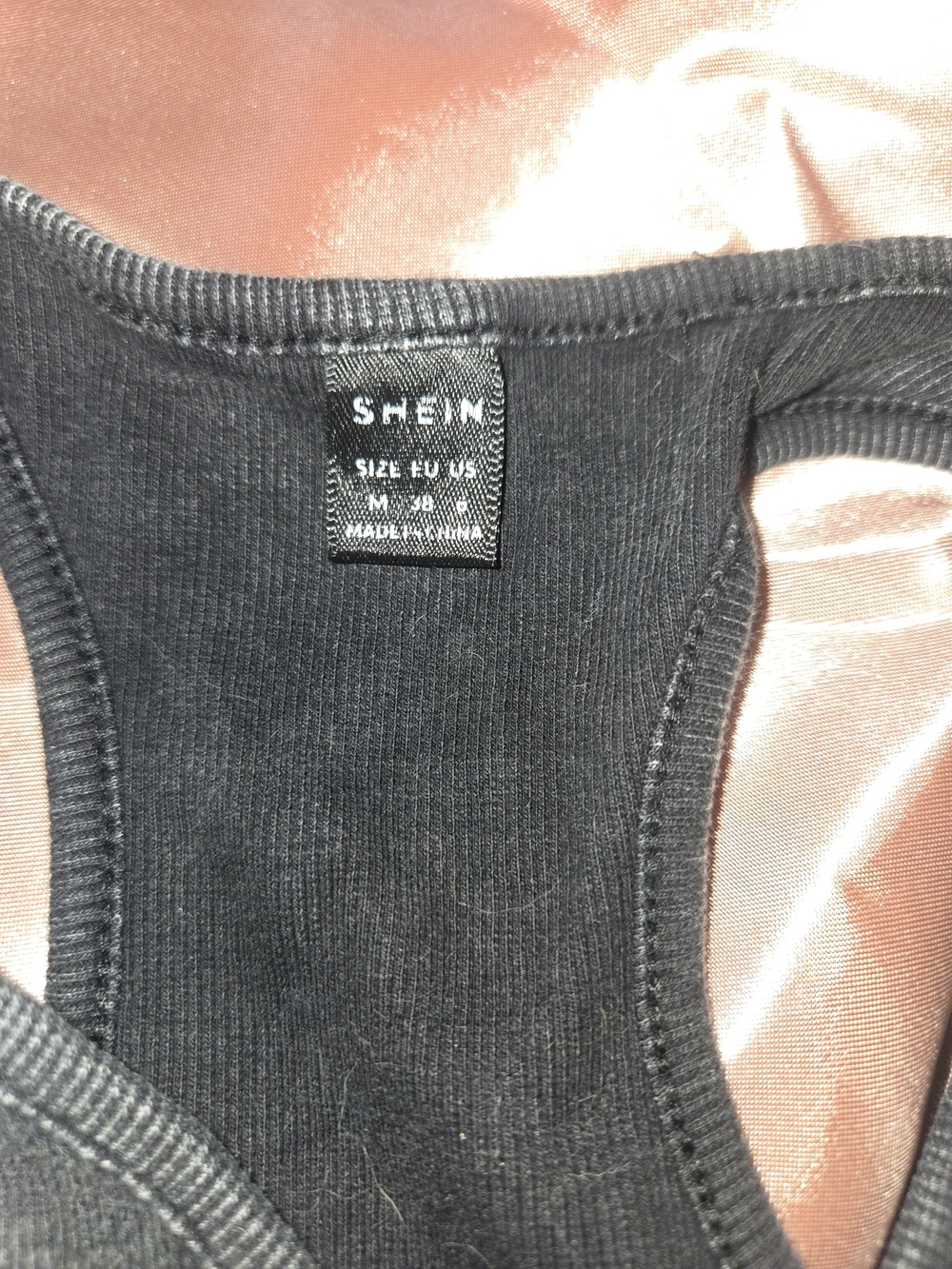 SHEIN Washed Black Ribbed Racerback Cropped Tank - Picture 3 of 3